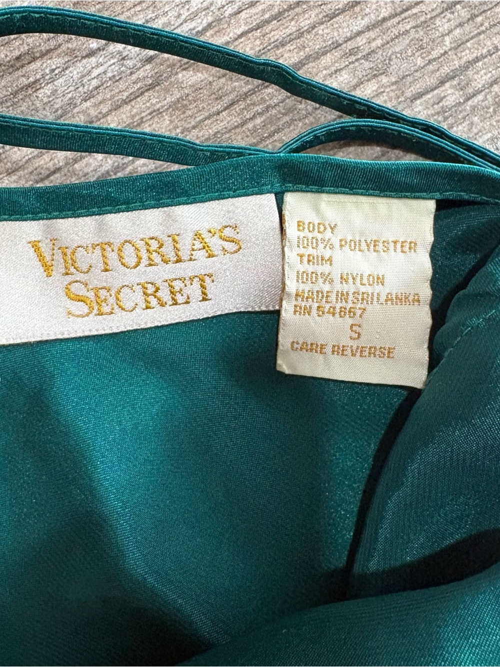 Vtg Victoria’s Secret Emerald Green Satin Lace Slip Dress 90's Gold Label Sz S - Picture 4 of 11